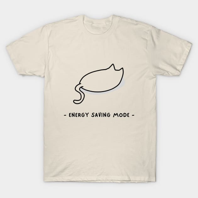 Lazy Cat Energy Saving Mode T-Shirt by Radi-SH